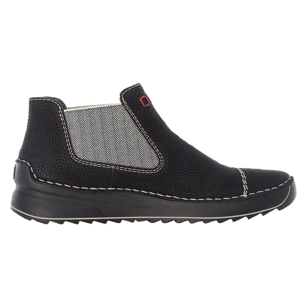 Rieker Chelsea Boots Stiefelette Slipper  schwarz 51592-00 38 | schwarz/brandy/ | F