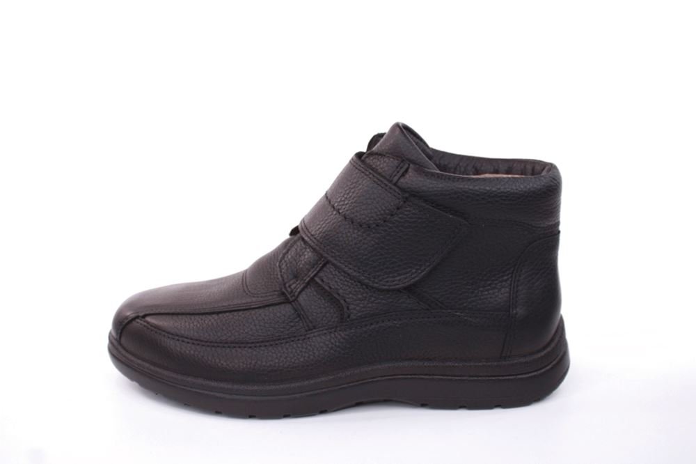 Jomos Herren Stiefelette Leder Lammfell Klettverschluss Comfortwweite H schwarz S22 464503 44 | 000 schwarz | 