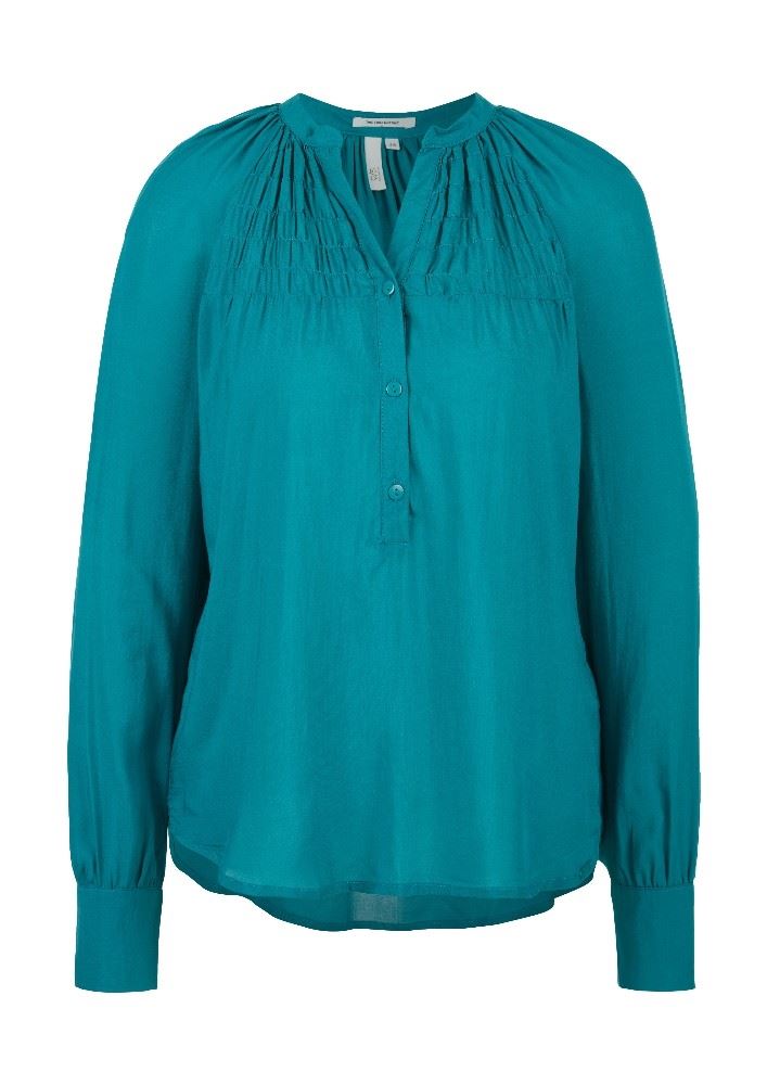 QS designed by Leichte Bluse mit Raffung 2058785 