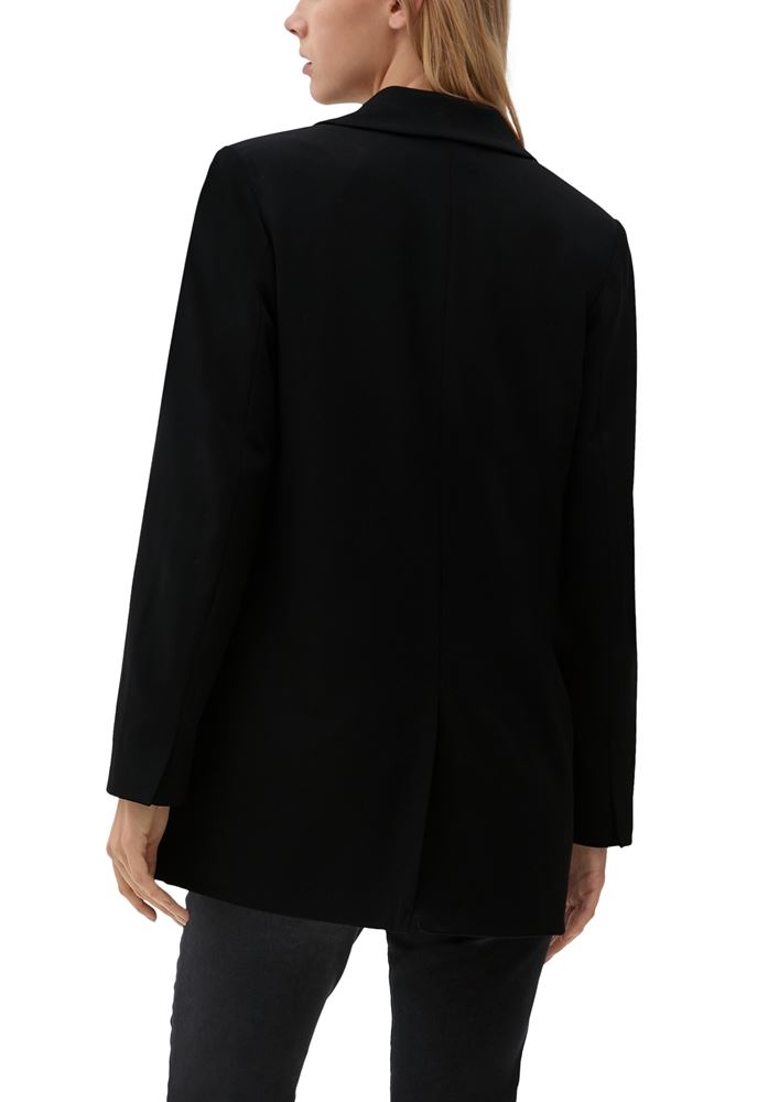 QS designed by Longblazer Viskosestretch Gehschlitz Pattentaschen Reverskragen schwarz S22 2125271 36 | 9999 GREY/BLACK | 