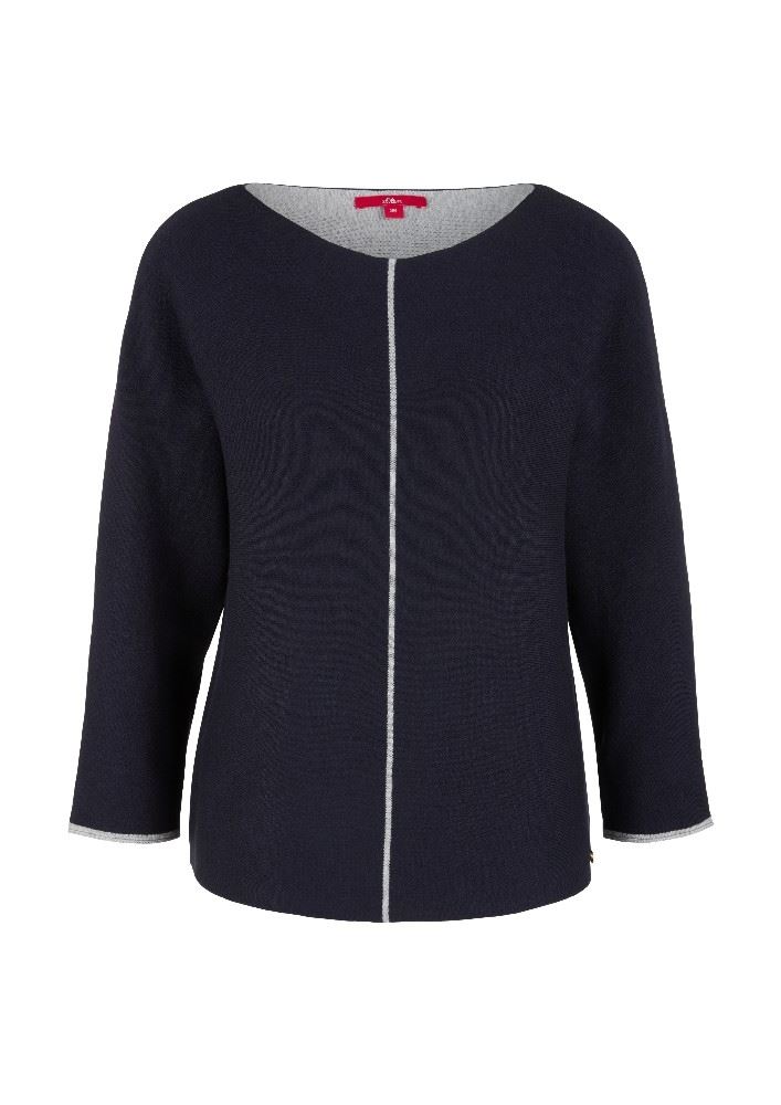s.Oliver Pullover 3/4 Arm U - Boot Noos blau 2043096 