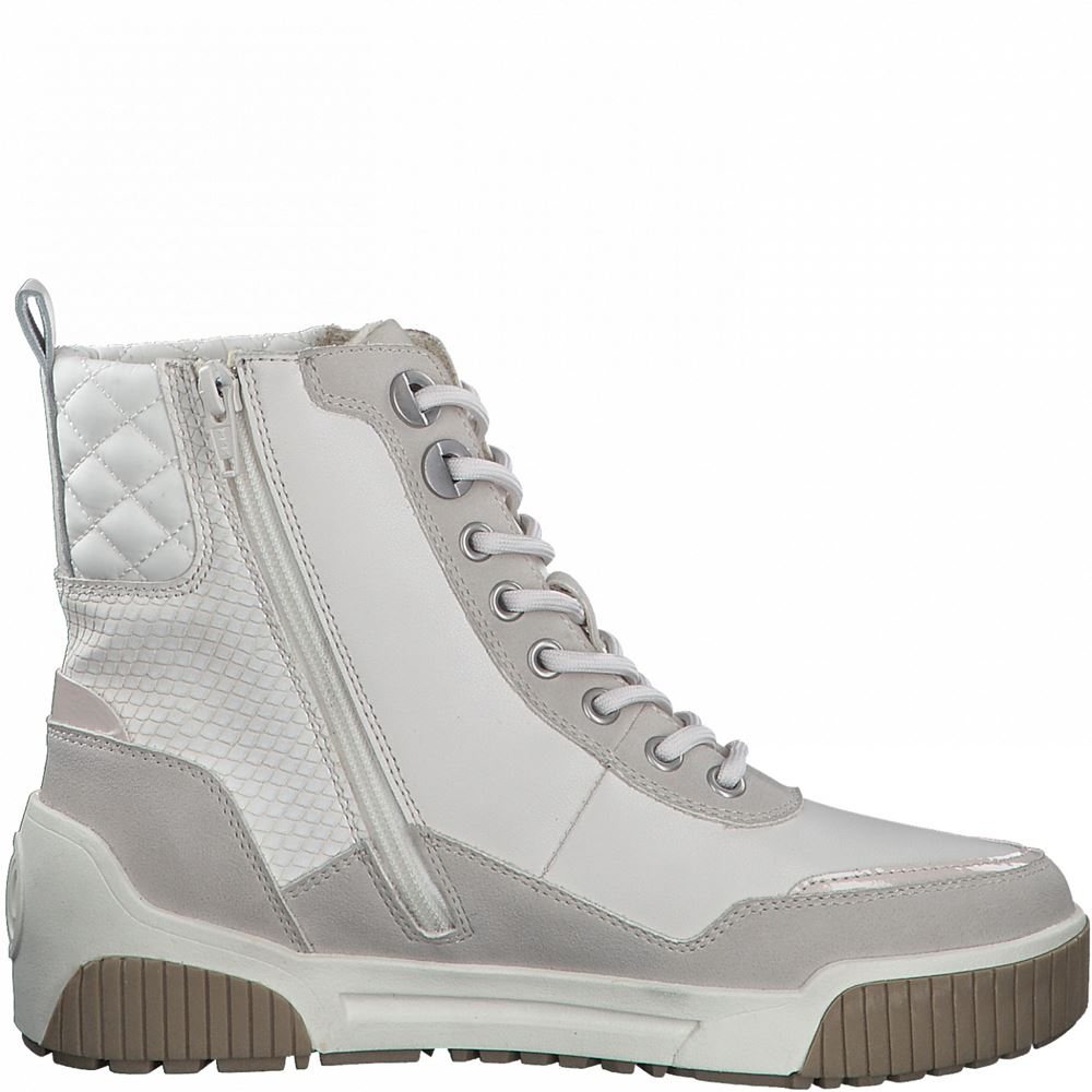 s.Oliver Schnürstiefel Reißverschluss weiß S21 5-5-25239-27 40 | 462 CREAM | 
