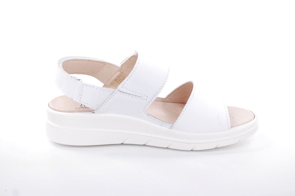 Fußbequem Damen Sandale Leder Wechselfußbett weiß S13 6006/1 