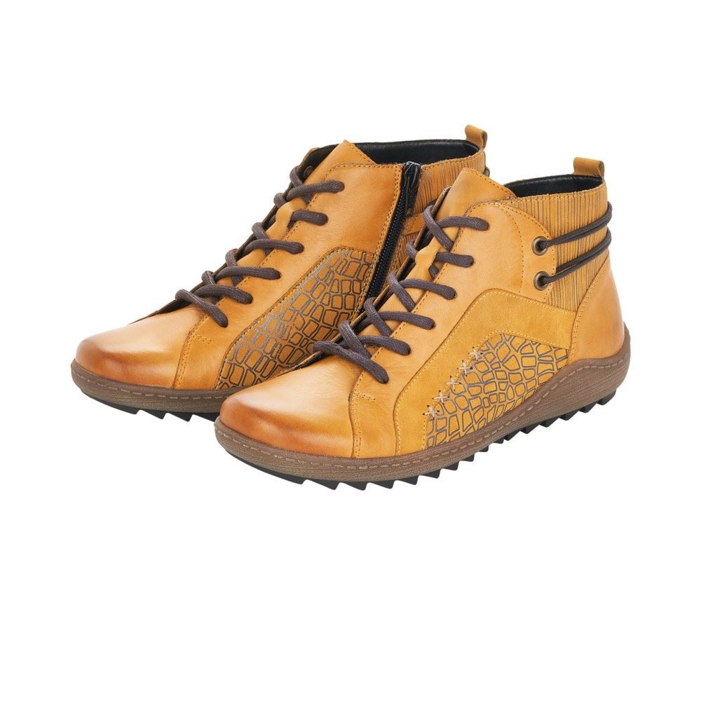 Remonte Schnürstiefel Reißverschluss Wechselfußbett gelb S21 R1499-68 