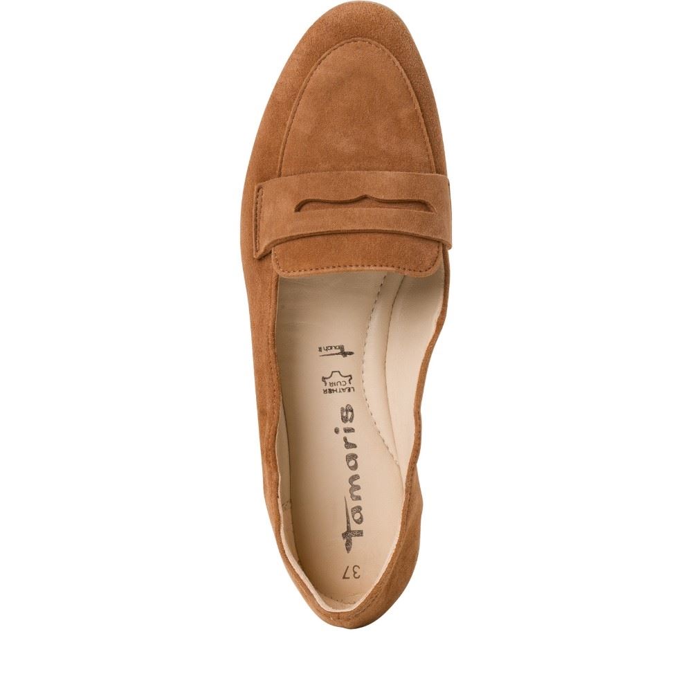 Tamaris Slipper Leder TOUCHit Fussbett braun S12  1-1-24208-28 