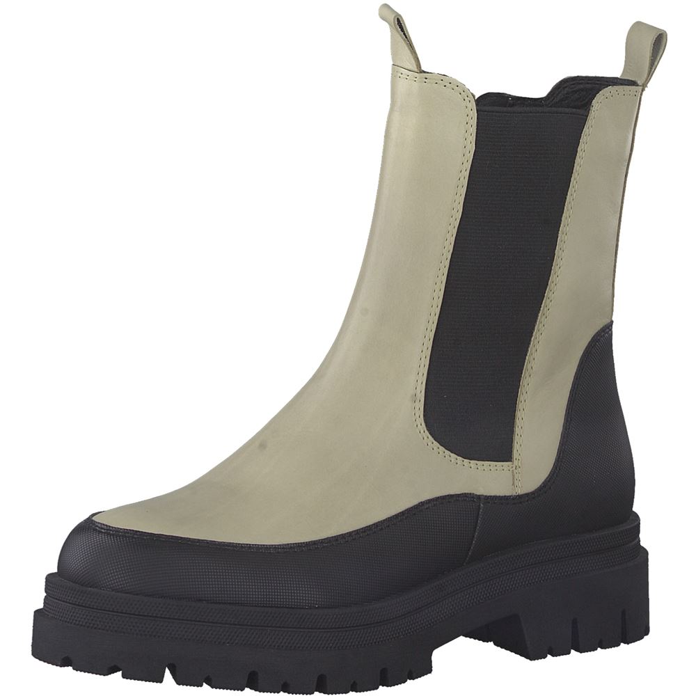 Marco Tozzi Chelsea Boot Kontrastfarben Leder beige S22 2-2-25497-29 42 | 436 IVORY COMB. | 