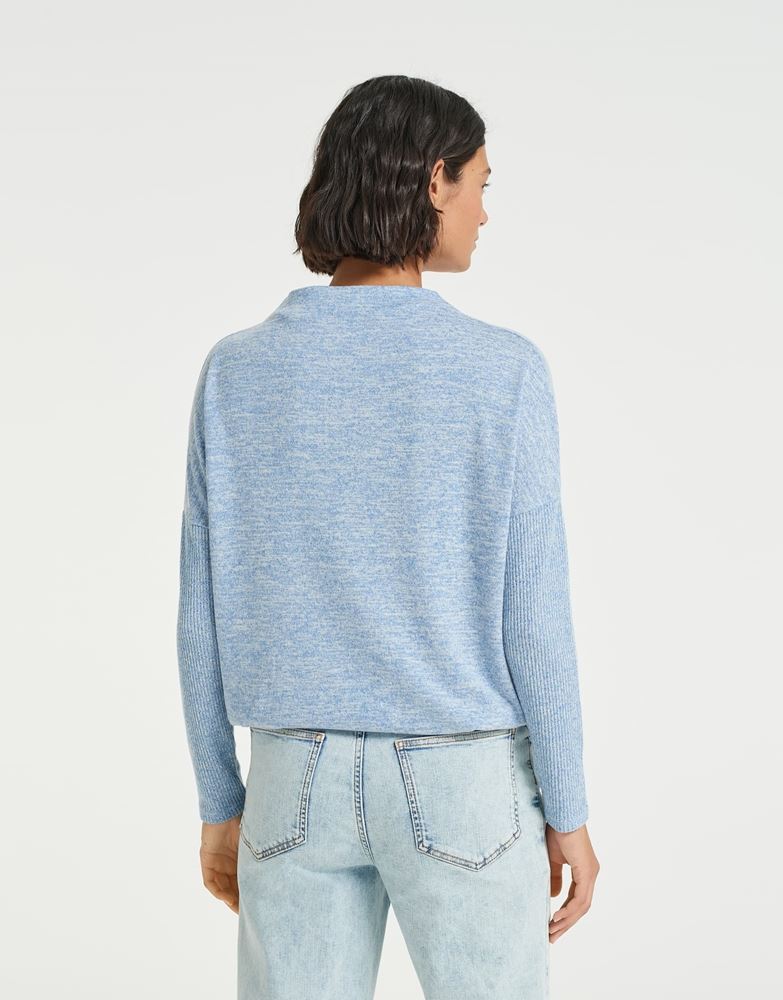 OPUS Shirt Salouna Gummibund überschnittene Schulter blau S13 1011205984100 