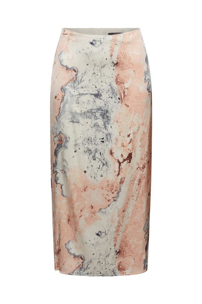 ESPRIT COLLECTION Midirock mit Mamorprint beige 041EO1D302 