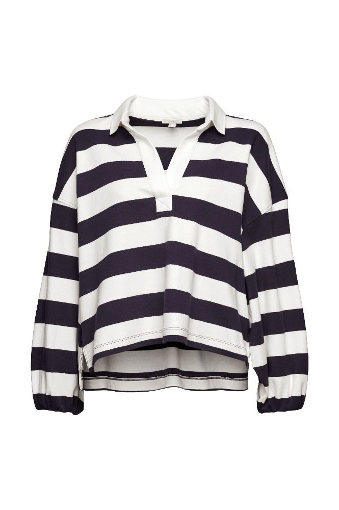 EDC Sweatshirt mit Polokragen aus 100% Baumwolle 022CC1J309 