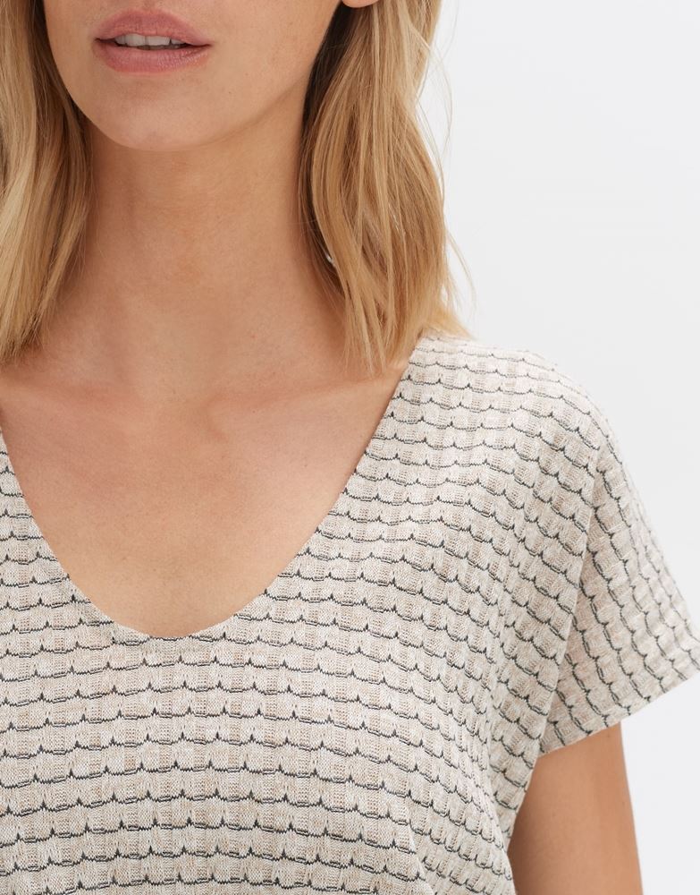 OPUS Shirt Simurali Ringel mit Struktur 1/2 Arm S13 10194811542206 