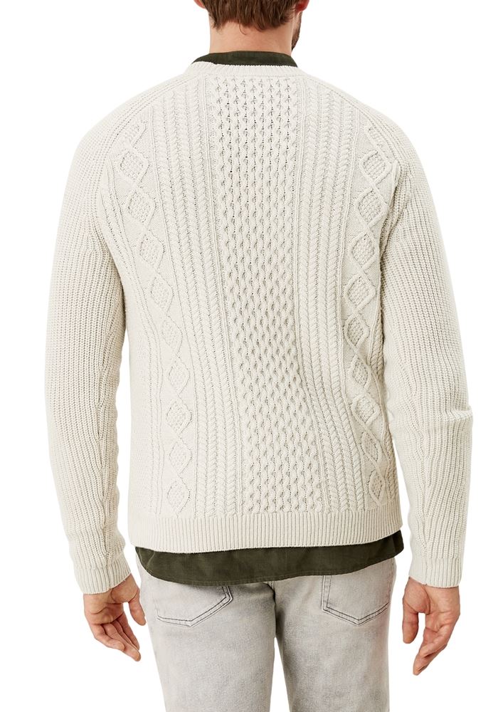 s.Oliver Pullover Zopfmuster Strick Rundhals wollweiß S21 2106000 