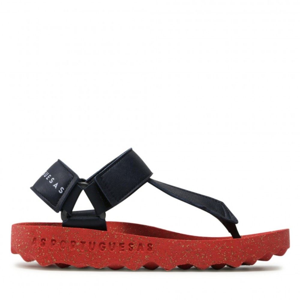 ASPORTUGUESAS Zehenstegsandale Kork nachhaltig kautschuk P018077011 39 | navy/red | 