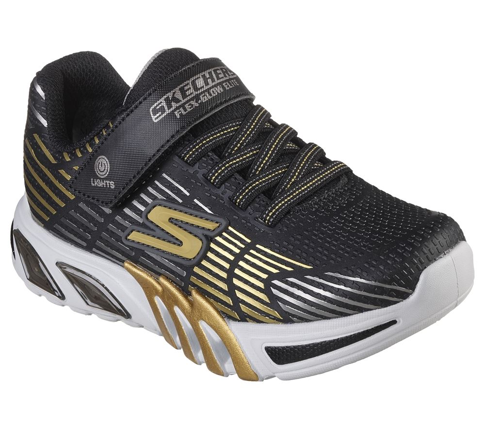 Skechers Flex Glow Elite BKGD S Lights Sneaker Kinder Jungen schwarz S12   400135L 32 | BKGD | 