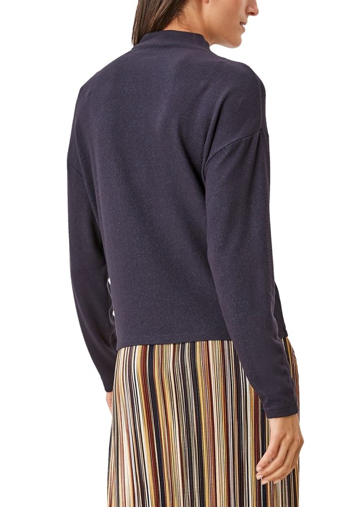 s.Oliver Langarmshirt Turtelneck blau S21 2107156 