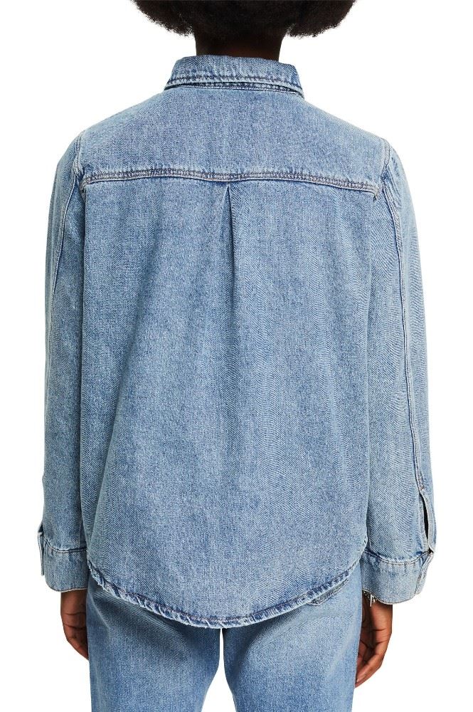ESPRIT Jeans Jacke Bluse Umlegekragen Knopfleiste  Bruttaschen blau S12 022EE1G318 M | E902 BLUE MEDIU | 
