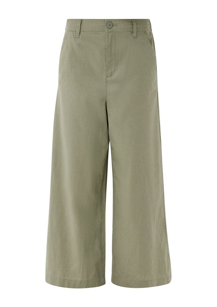 QS designed by Regular: Culotte aus Leinenmix grün,schwarz S13  2127625 
