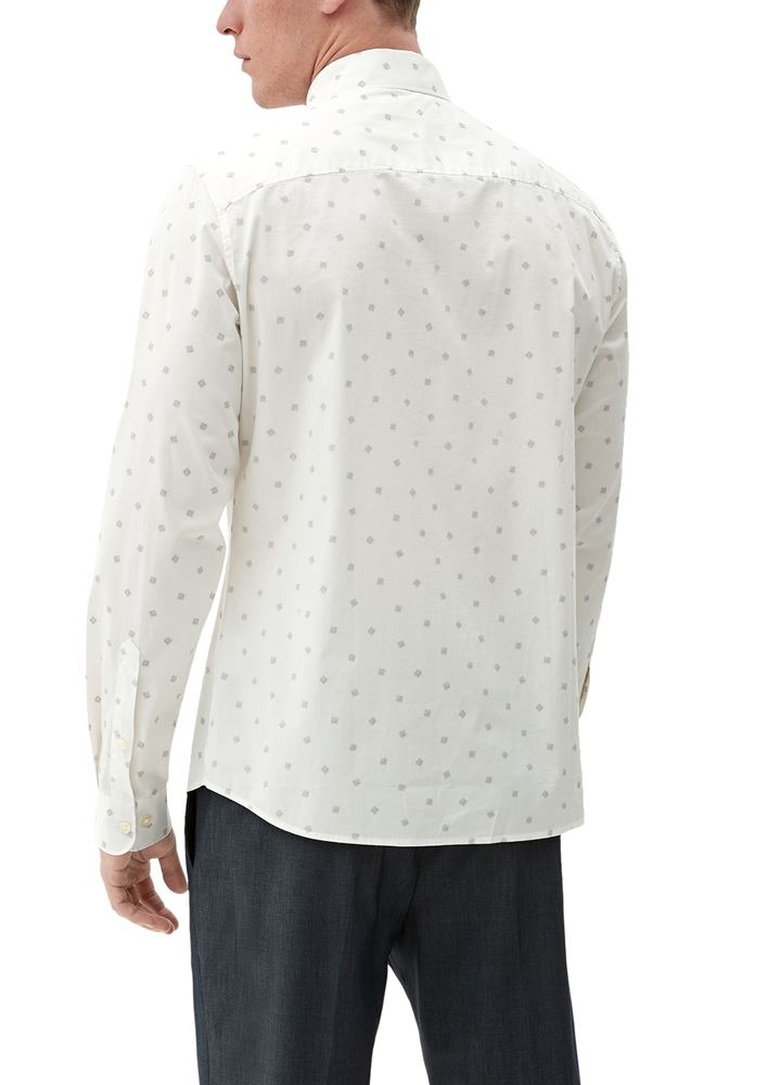 s.Oliver Hemd mit Allovermuster S22 2125763 M | 01A4 WHITE | 