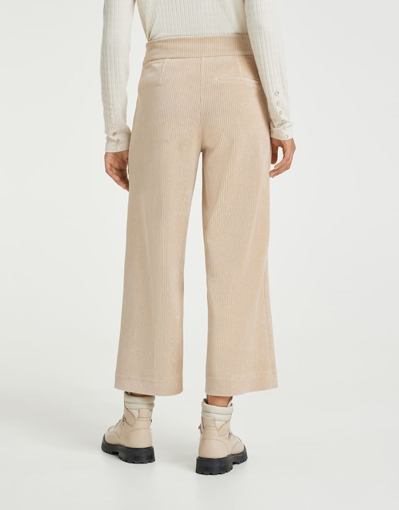 OPUS Hose Culotte Misha corduroy Cord Reißverschluss beige S22 241765954100 42 | 2088 macadamia | 