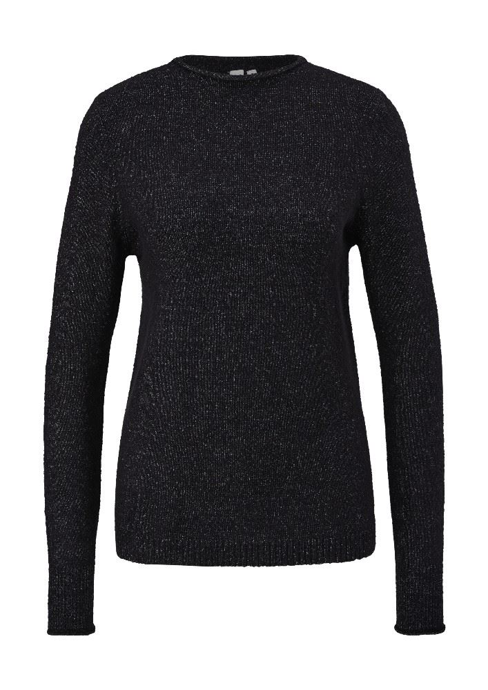 QS designed by Pullover mit Rollsäumen weiß, orange, grau S22  2124387 XL | 02W0 WHITE | 