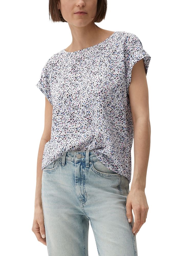 s.Oliver Viskosebluse mit Rückenausschnitt schwarz, weiß S13  2132617 