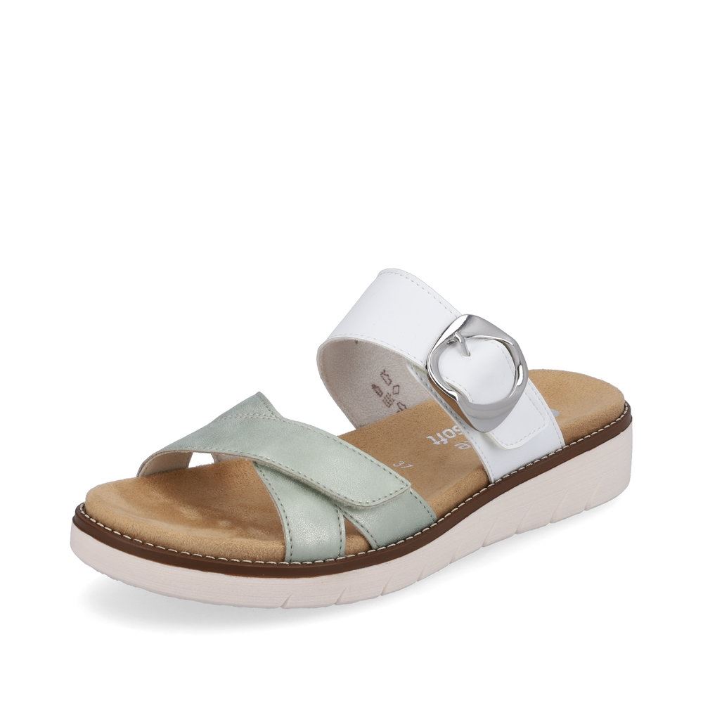 Remonte Damen Pantoletten pastellgrün-altweiß S13  D2048-52 