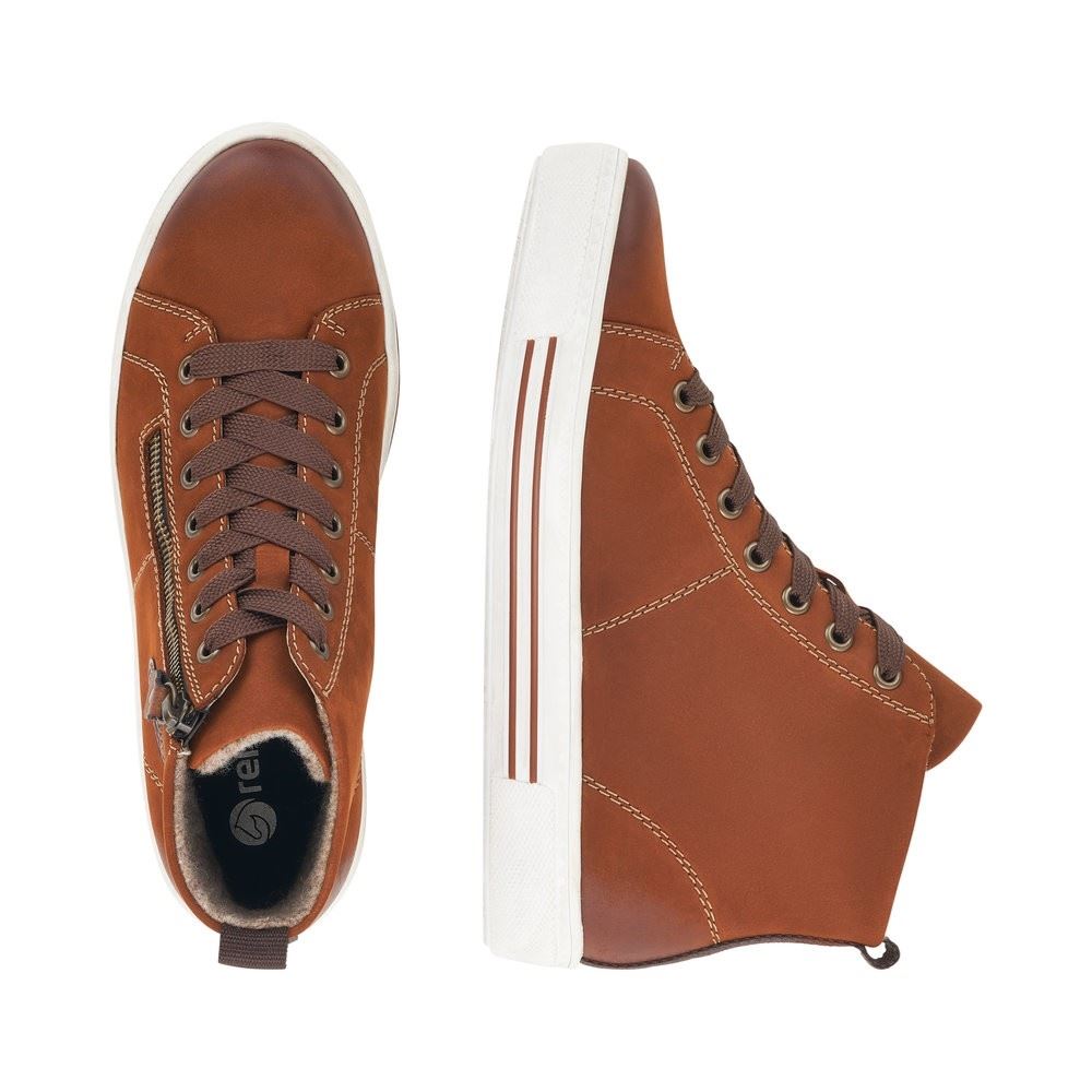 Remonte Sneaker High Top Nubukleder Reißverschluss braun S21 D0972-22 