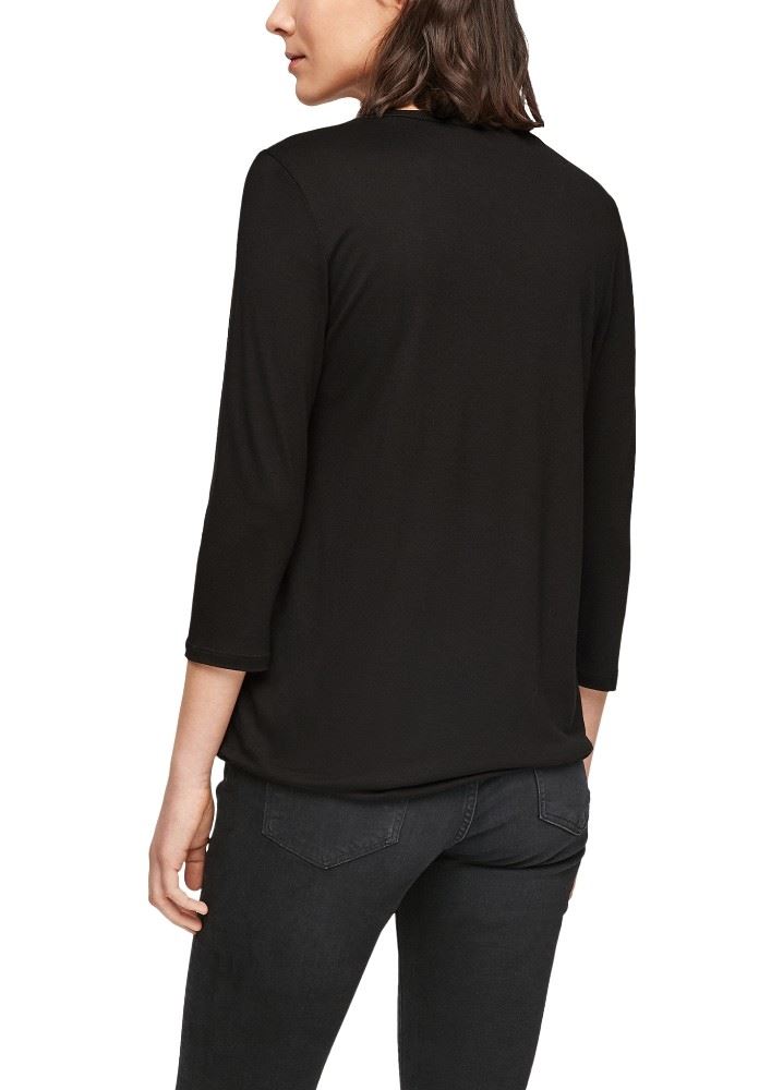 s.Oliver Shirt im Fabric - Mix 2060844 38 | 99B0 Black All | 