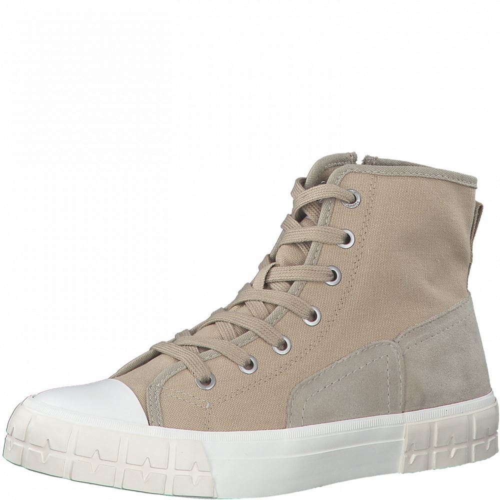 s.Oliver Damen Sneaker Hightop Canvas-Look beige S12  5-5-25206-28 37 | 419 NATURE COMB | 