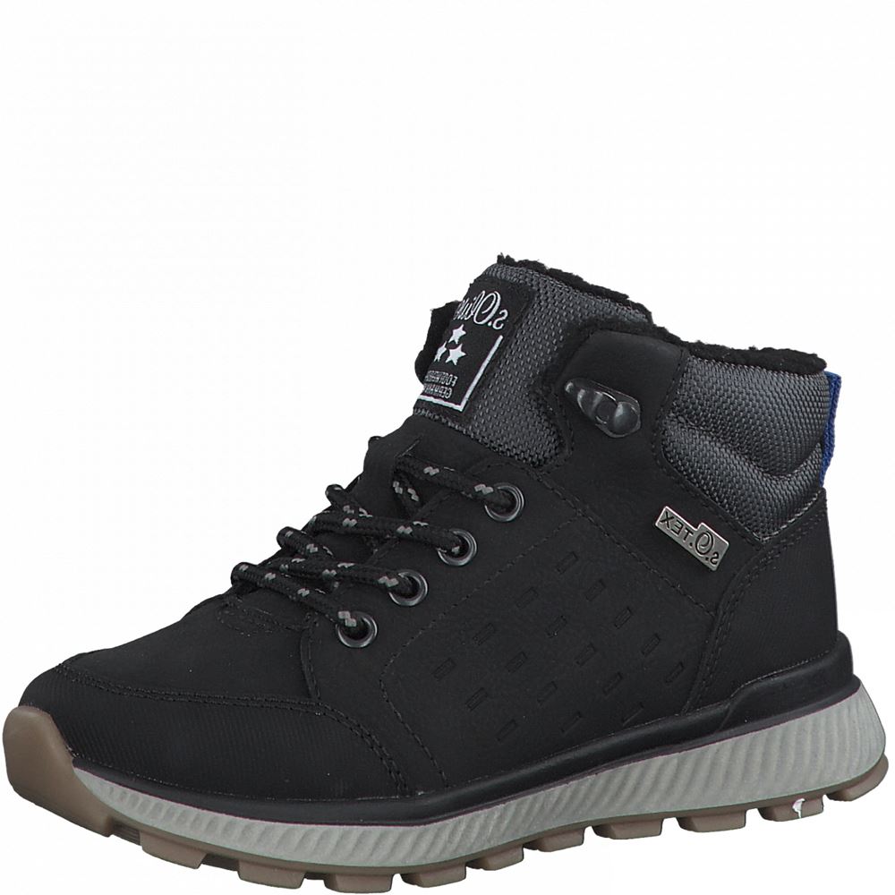 s.Oliver Kinder  Jungen Schnürschuh Halbhoch TEX- Membran schwarz S21 5-5-45100-27 33 | 098 BLACK COMB. | 