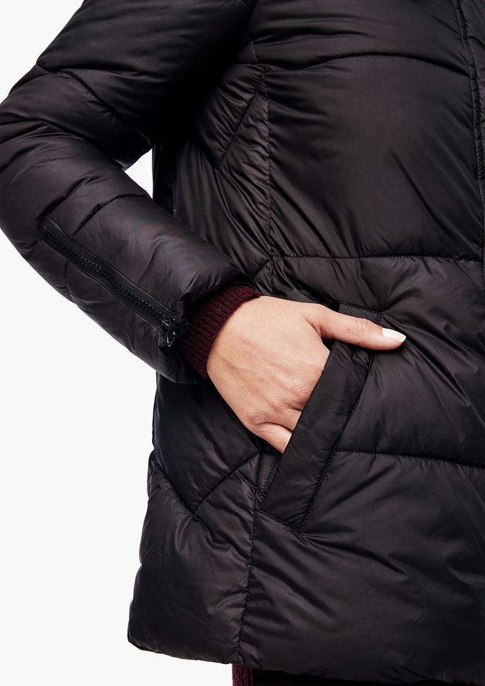 s.Oliver Steppjacke schwarz Kapuze S20 2055220 40 | 9999 black | 