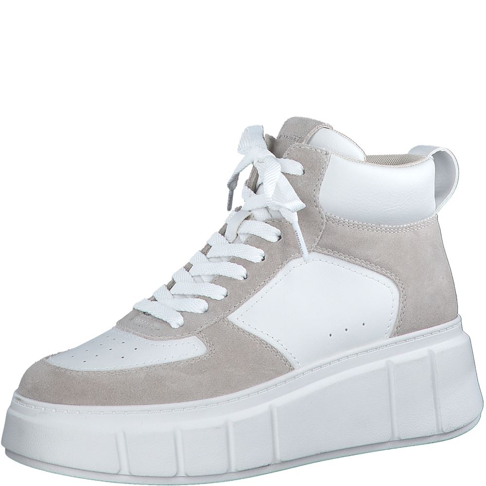 Tamaris Sneaker High Plateau- Sohle Materialmix weiß S23 1-25213-41 