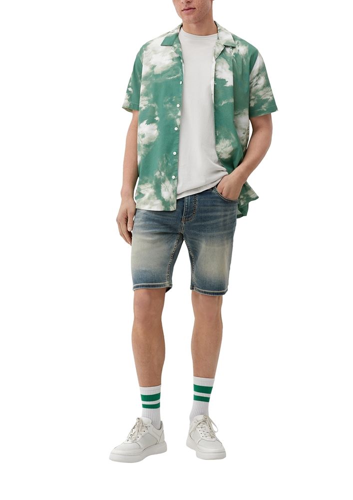 QS designed by Herren Denimshorts mit Waschung S13 2127790 