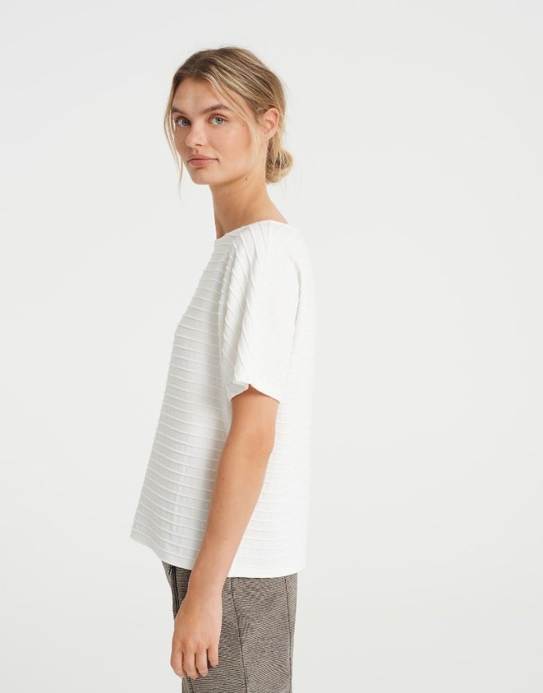 OPUS Sweatshirt GIWAN Ringelstruktur milk S22 10077110638143 