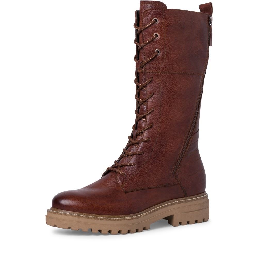 Tamaris Stiefel Schnürstiefel TOUCHit Fußbett braun S22 1-1-25249-29 41 | 305 COGNAC | 