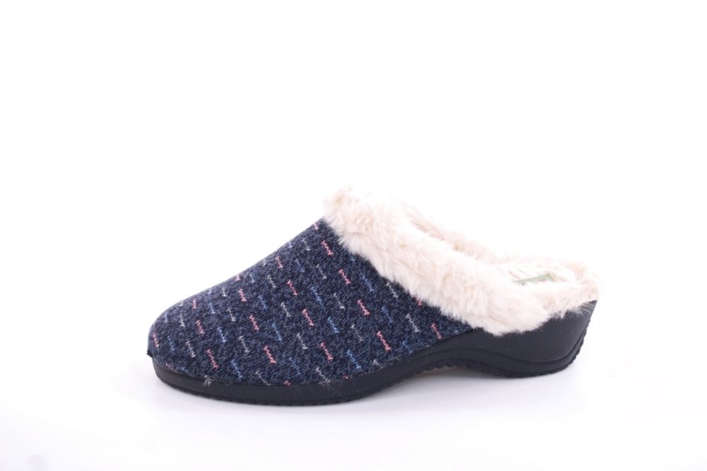 s`knöpfli Damen Hausschuh Pantolette blau S22 K28179 36 | azul beig | 