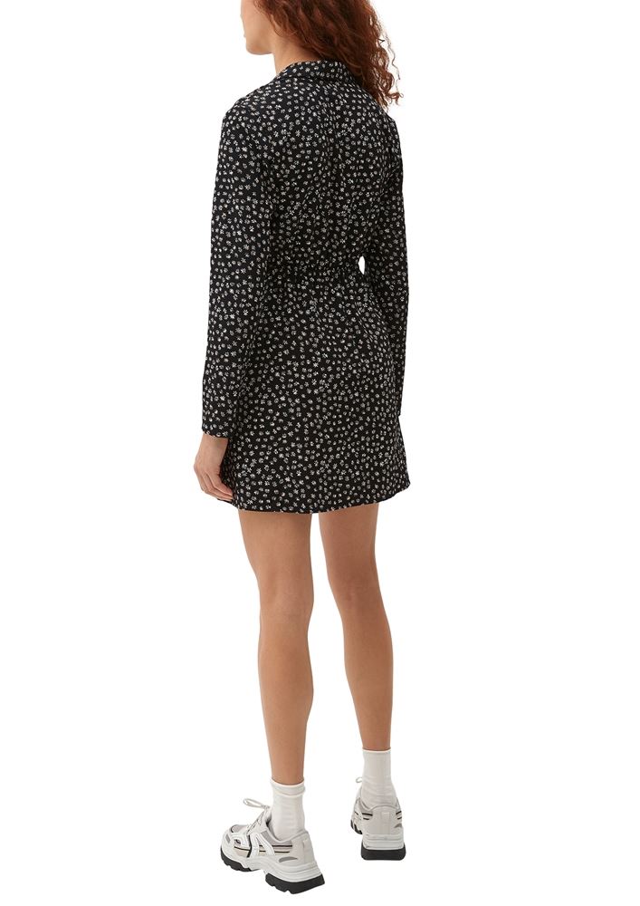 QS designed by Minikleid in floralem Muster schwarz S13 2127218 