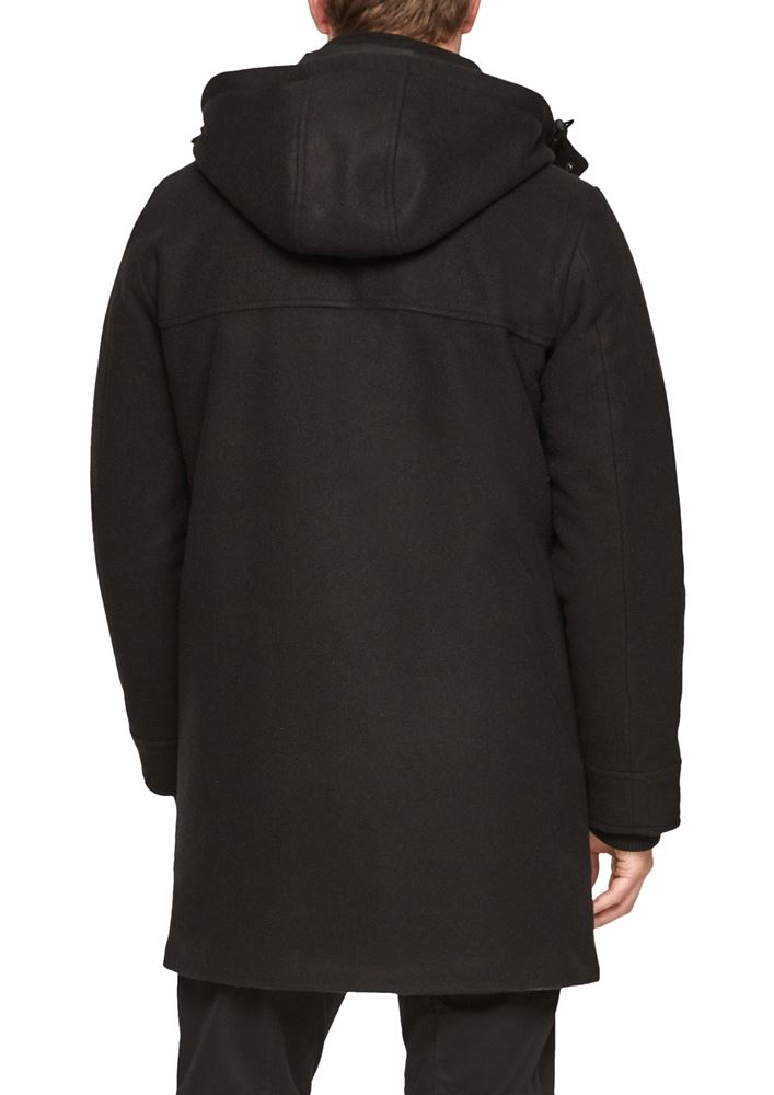 QS designed by Herren Wintermantel Wolle schwarz  S21 2105437 