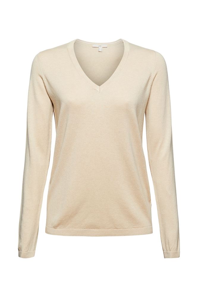 EDC Pullover Langarm V - Ausschnitt beige 990CC1I310 XS | C274 BEIGE 5 | 