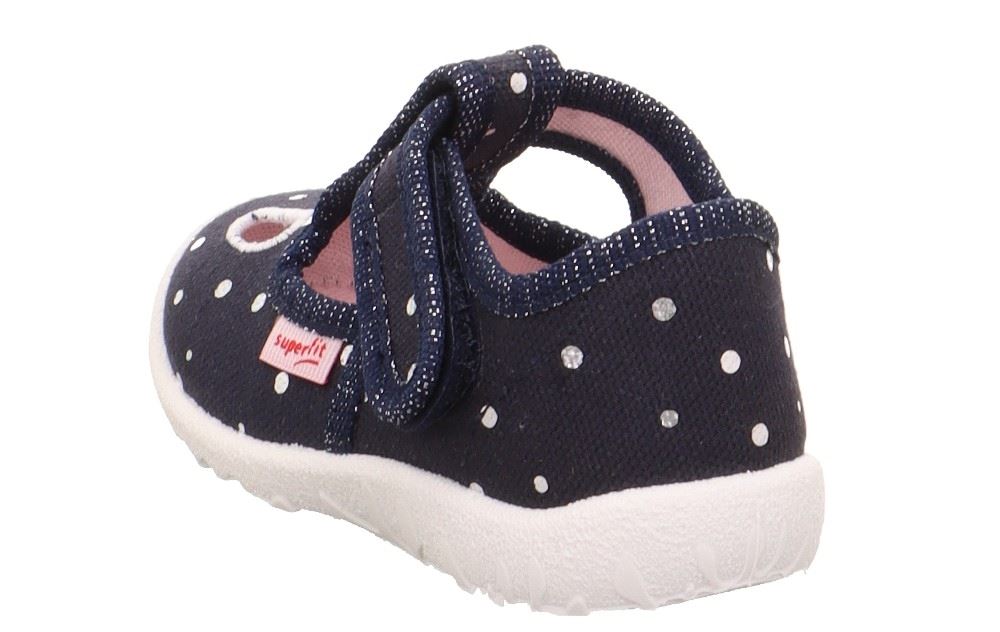 superfit SPOTTY - Dunkelblau/Silber Hausschuh mit Klettverschluss Punkte S13 1-009248-8020 26 | dunkelblau | 