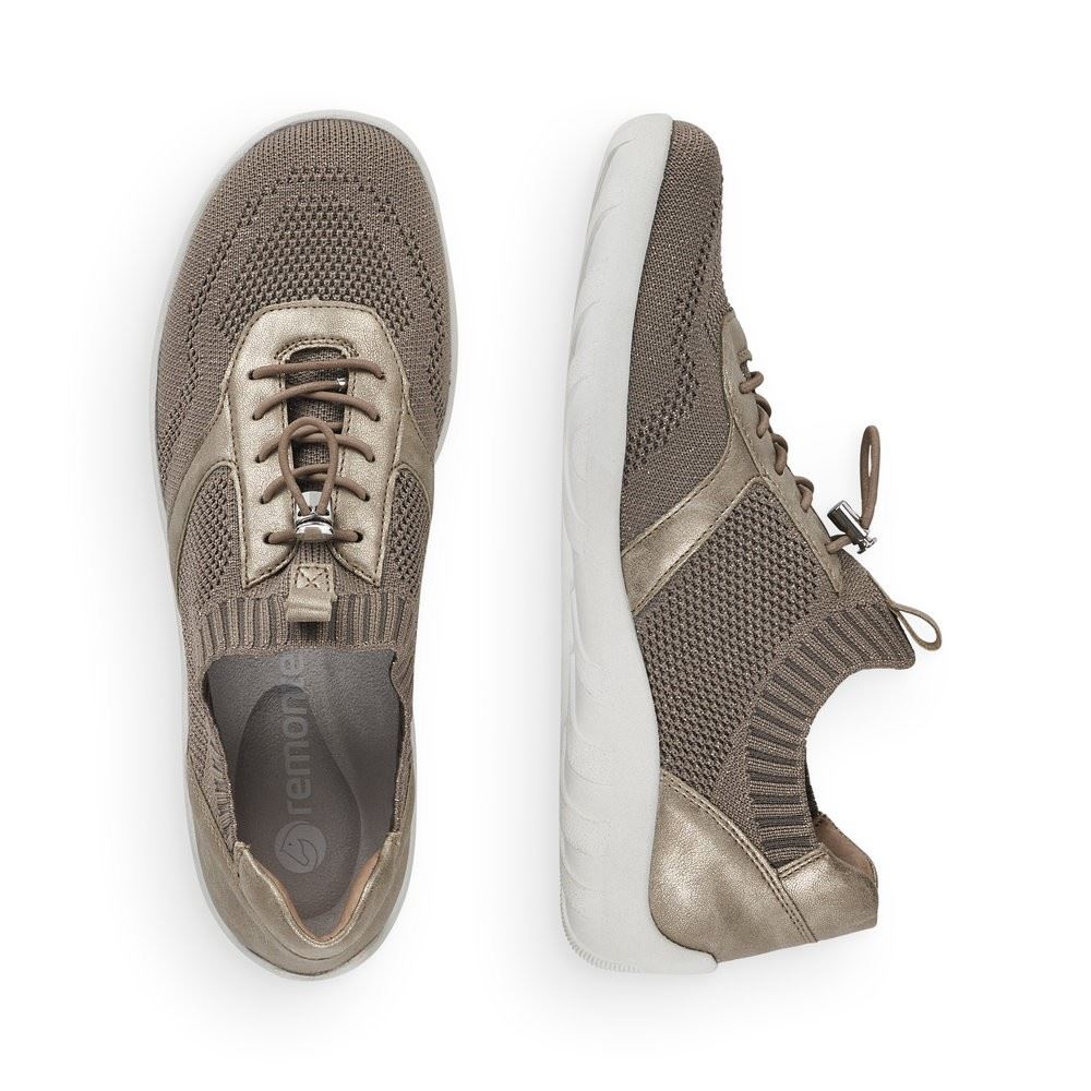 Remonte Sneaker Slipper beige softfoam R3511-64 37 | fango-spark/per | G