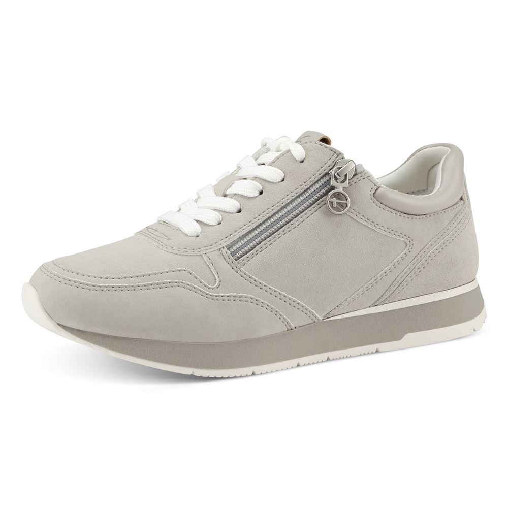 Tamaris Sneaker Schnürhalbschuh Reißverschluss Wechselfußbett grau S13 1-1-23613-20 