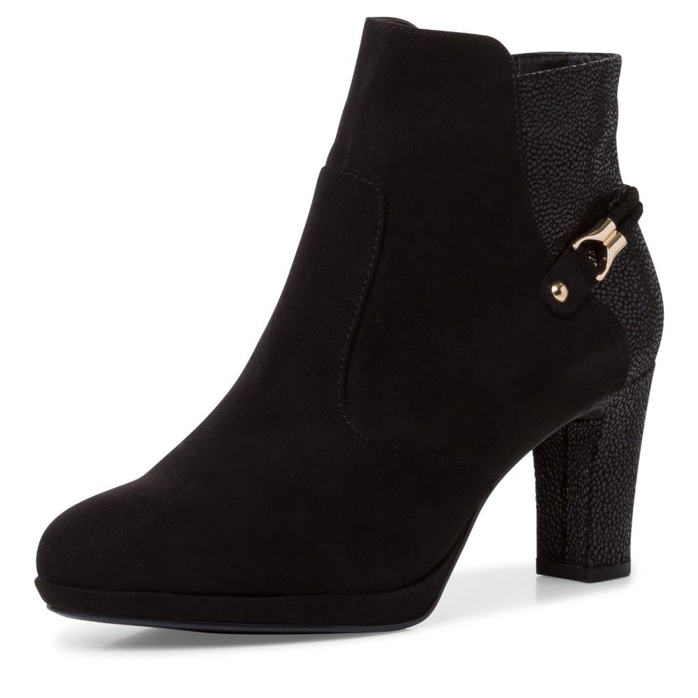 Tamaris elegante StiefeletteTOUCHit Fußbett schwarz S22 1-1-25335-29 