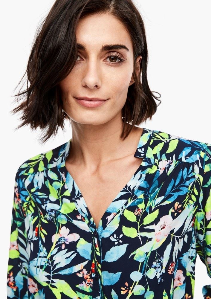 s.Oliver Bluse Langarm Floral 04899116083 1277369 34 | 59A2 navy AOP | 