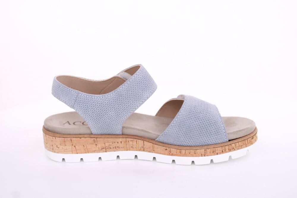 Aco Sandalette Mia 24 Leder Klettverschluss Wechselfußbett  blau S13  545/8194 