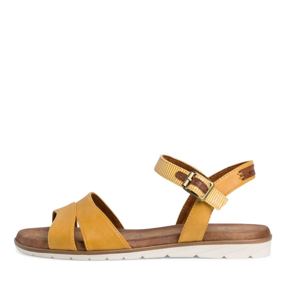 Tamaris Sandale Riemchen gelb blau 1-1-28110-26 36 | 654 SAFFRON COM | 