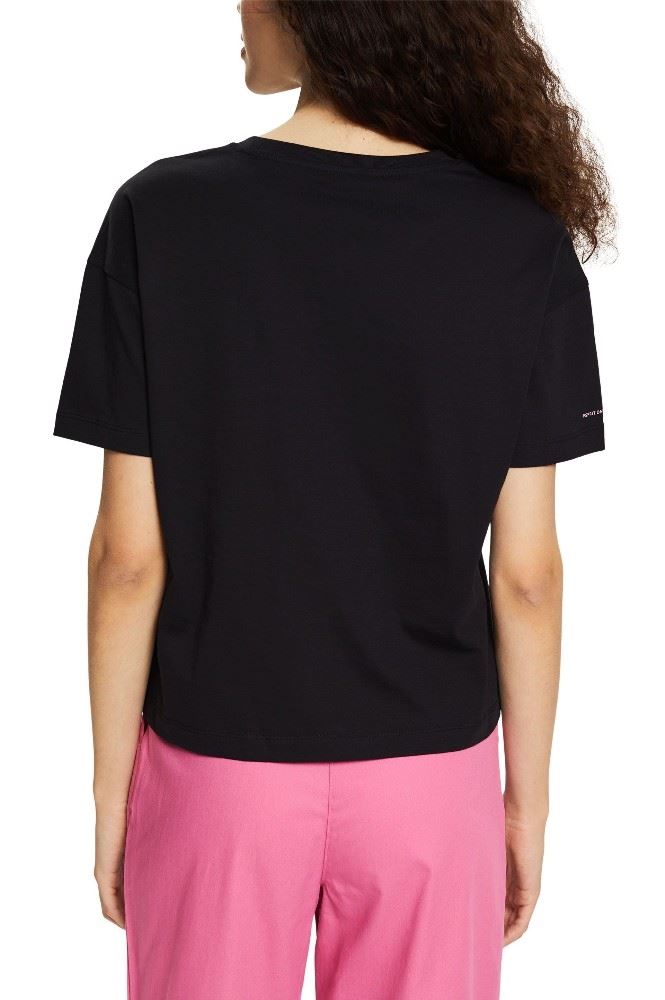 EDC T- Shirt Graffiti- Print Rundhalsausschnitt schwarz, weiß S12 052CC1K336 M | C001 BLACK | 