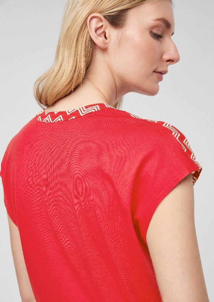 s. Oliver Blusenshirt Tunika rot blau 2063164 40 | 31A1 True Red A | 