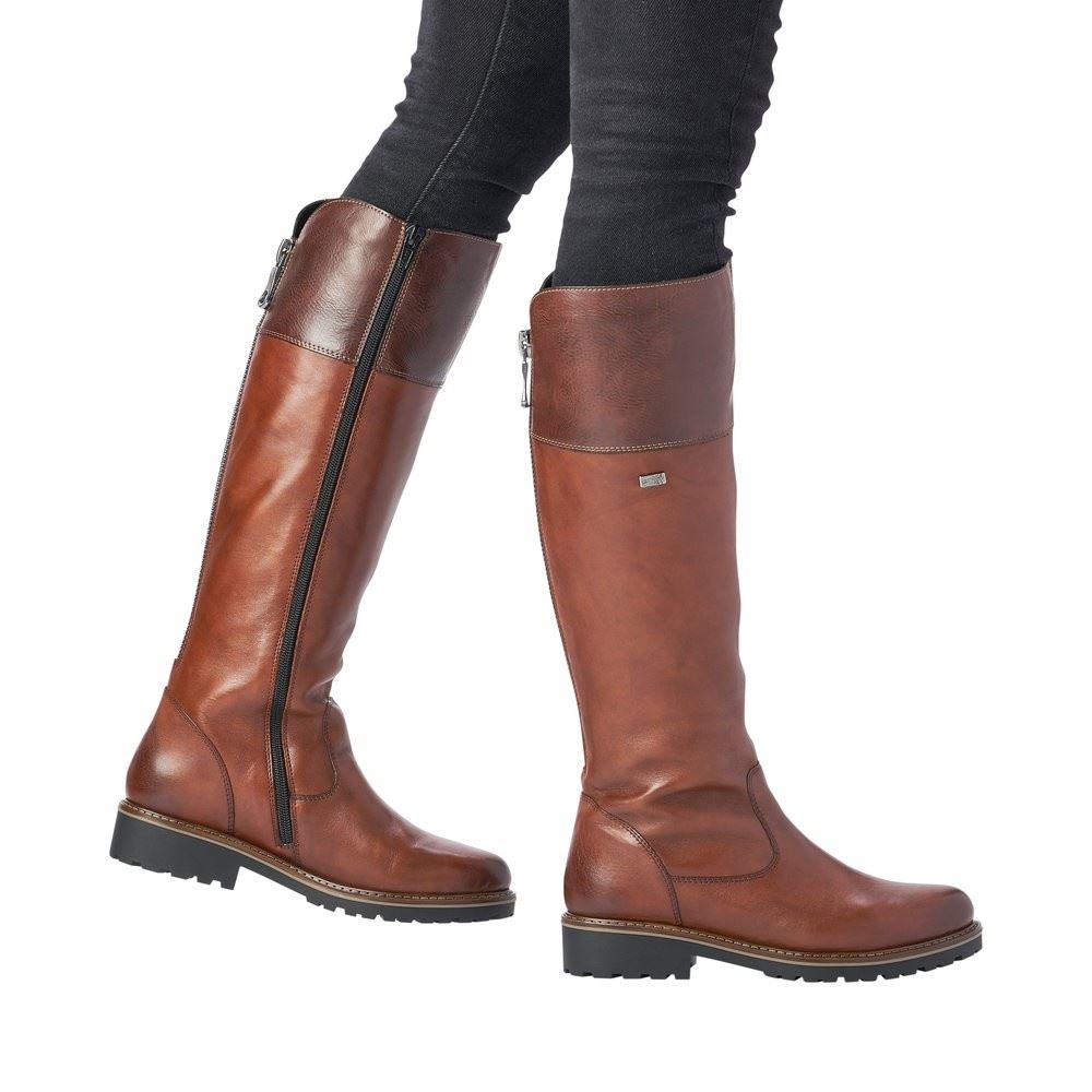 Remonte Stiefel Leder variabler Schaft  TEX-Membran braun R6581 