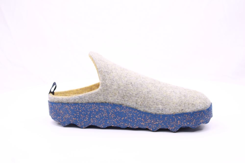 Asportuguesas Damen Pantolette Wolle vegan Kork nachhaltig grau S21 P018023037 38 | grey yellow | 