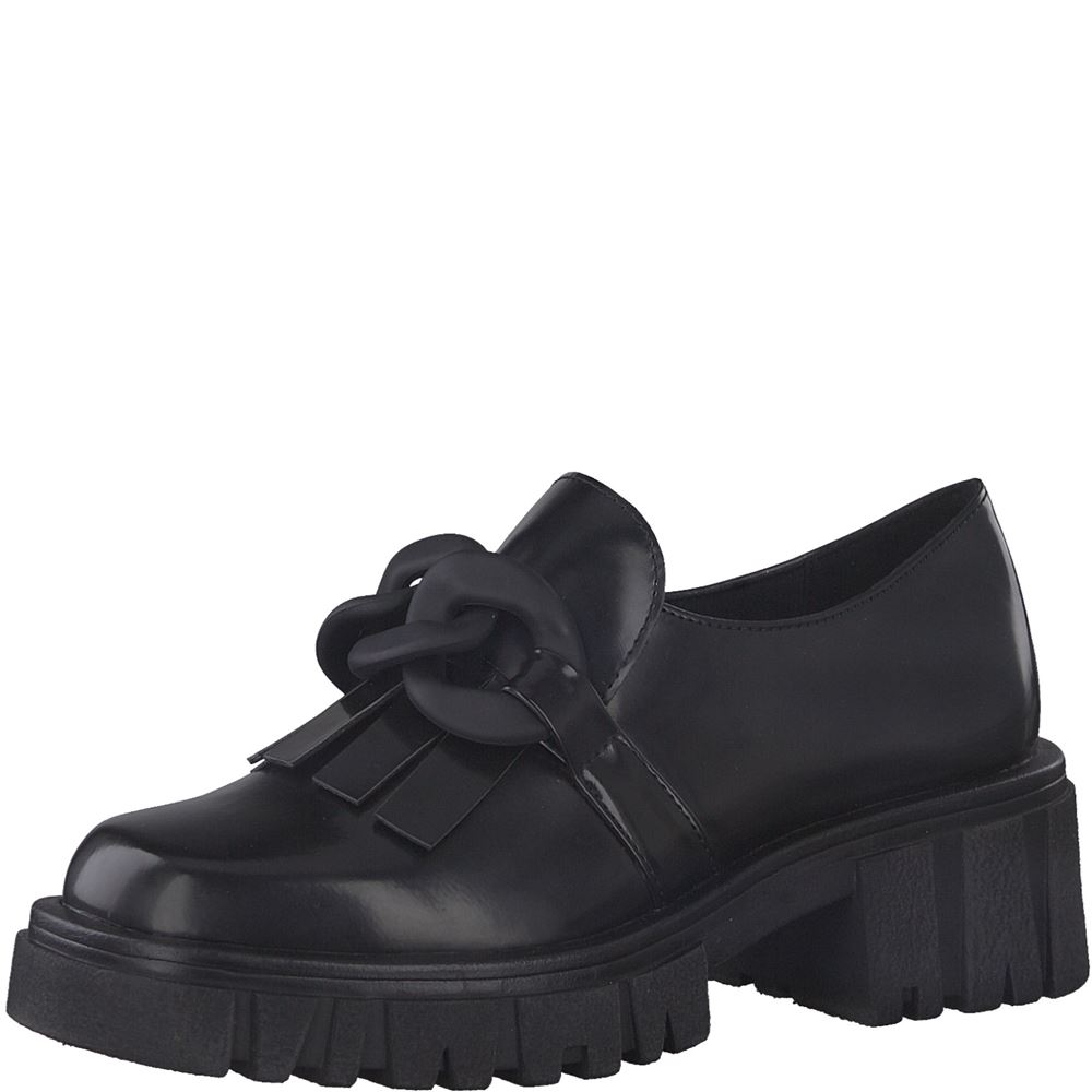 MARCO TOZZI Slipper Loafer Kettendetail  schwarz S22  2-2-24706-29 